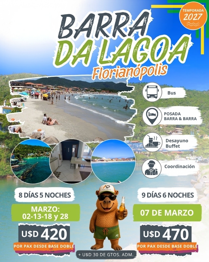 Flyer del viaje a Barra da Lagoa, Florianópolis