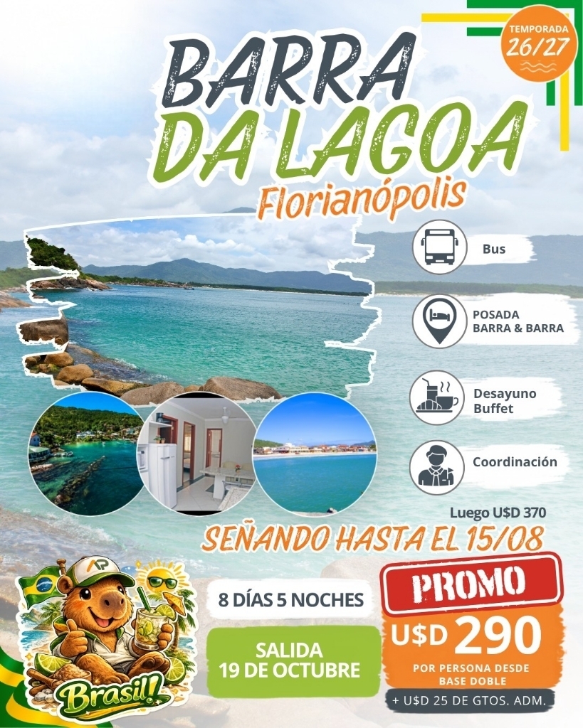 Flyer del viaje a Barra da Lagoa, Florianópolis