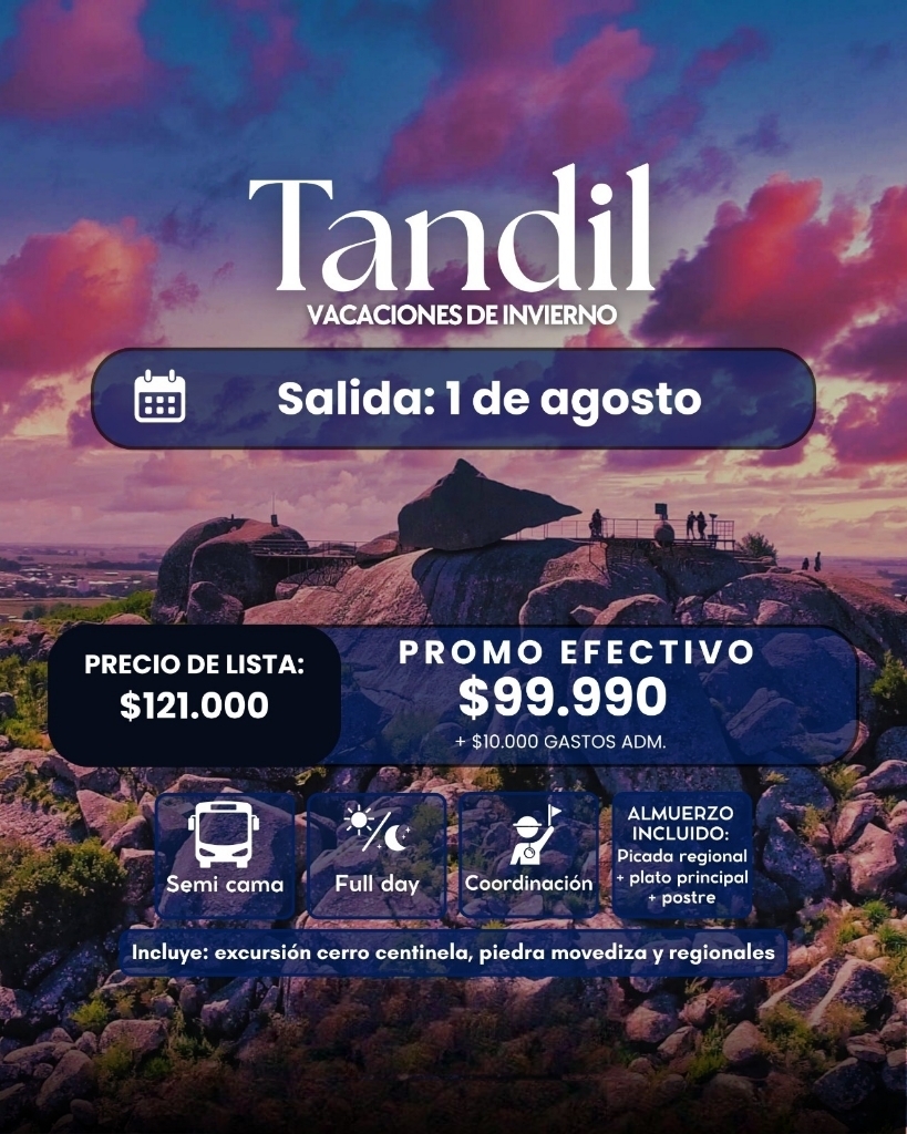 Flyer del viaje a Tandil